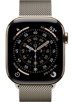 Apple Watch Series 11, 42 mm, Gold Titanium GPS+Cellular, Natural Milanese Loop 